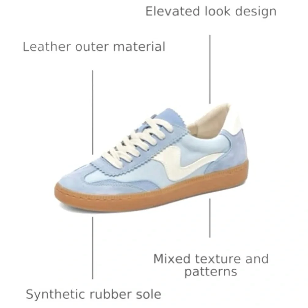 Dolce Vita Notice Women’s Baby Blue Suede Low Top Lace Up Shoes Sneakers Size 8